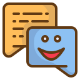 Animated chatbox with a smile emoji