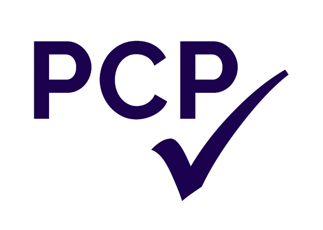 PCP written with a tick icon